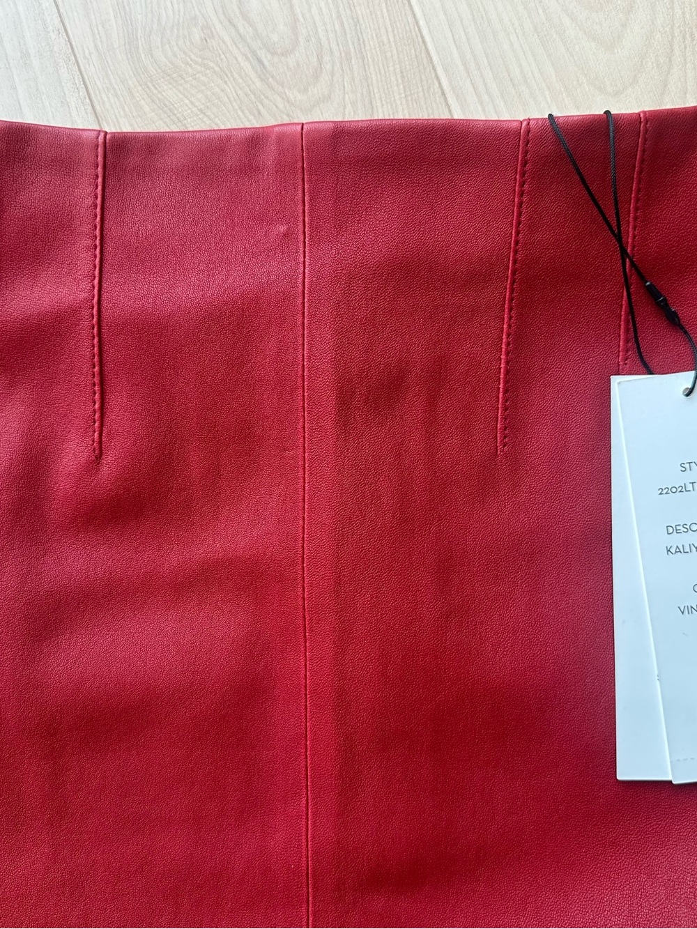 NWT Veronica Beard Kaliyah Lambskin Leather Pencil Skirt Vintage Red Size 4 Midi - Picture 13 of 14